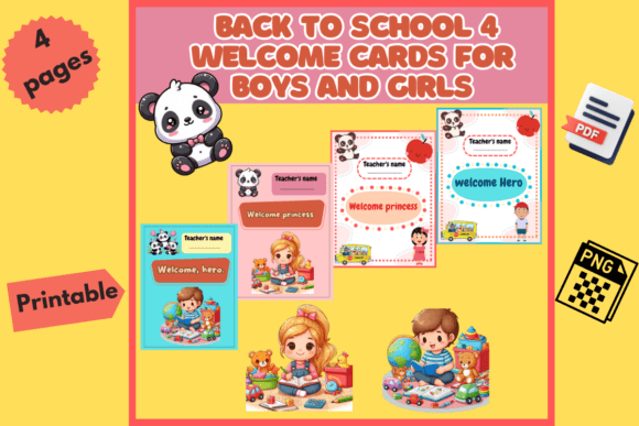 Back to School 4 Welcome Cards