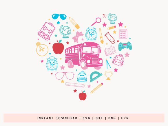 Back to School Supplies SVG Design