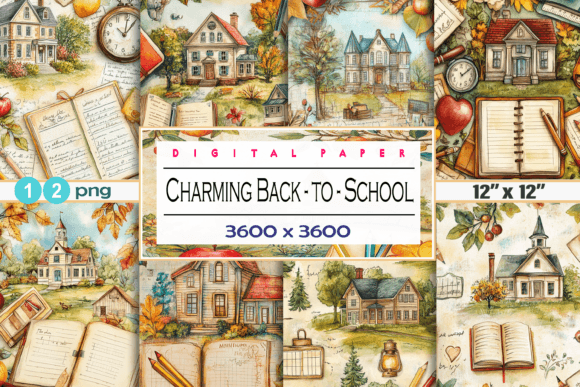 Charming Back-to-School Scene: A Creative Resource for Designers and Enthusiasts